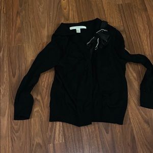 Black cardigan with bow